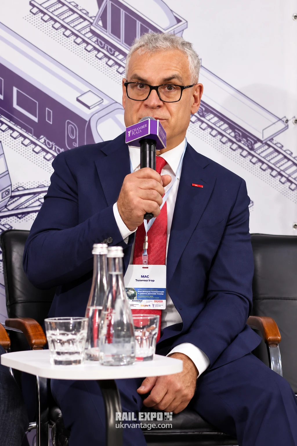 Ігор Теличко відповідає на запитання під час Rail Expo 2026